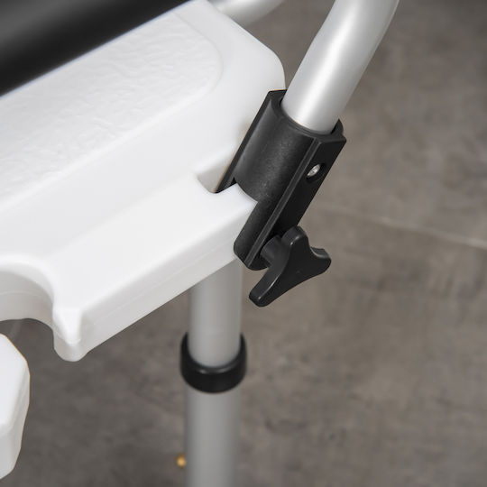 HomCom Toilettenstuhl mit Rückenlehne 713-117V00WT