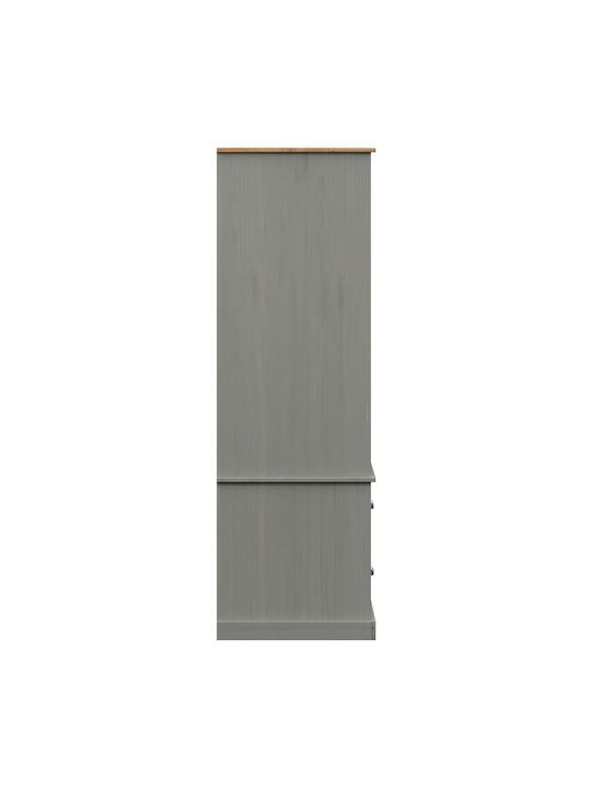 Double Door Wardrobe Gray 90x55x176cm