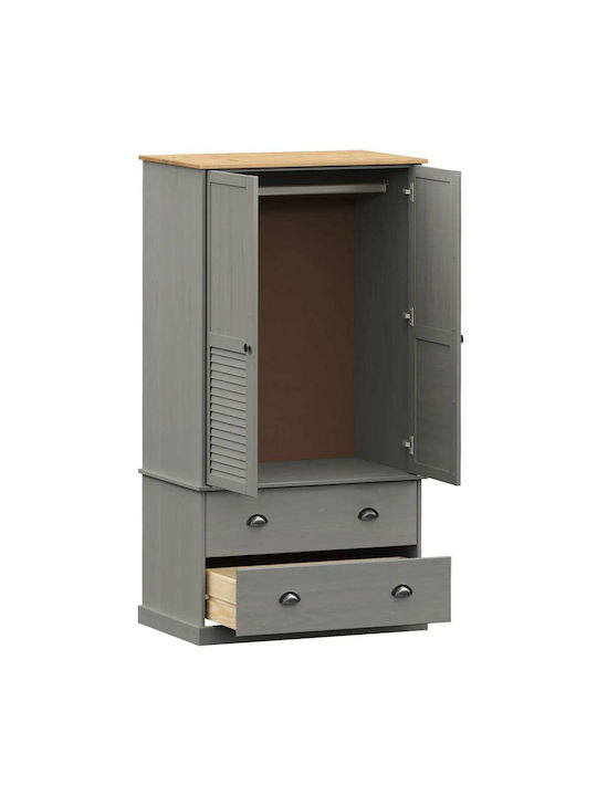 Double Door Wardrobe Gray 90x55x176cm