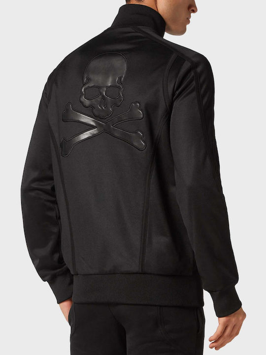 Philipp Plein Men's Sweatshirt Jacket with Hood Black