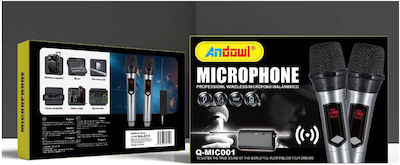 Andowl Wireless Microphone Handheld for Voice In Silver Colour