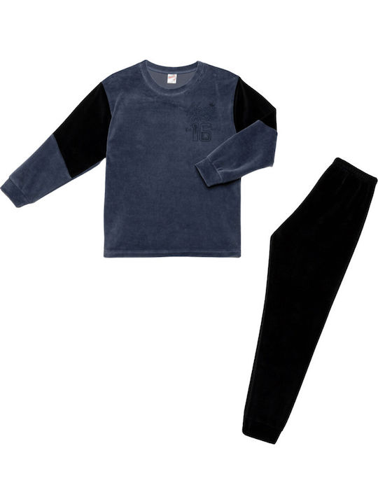 Minerva Kids' Pajamas Winter Cotton Blue New York