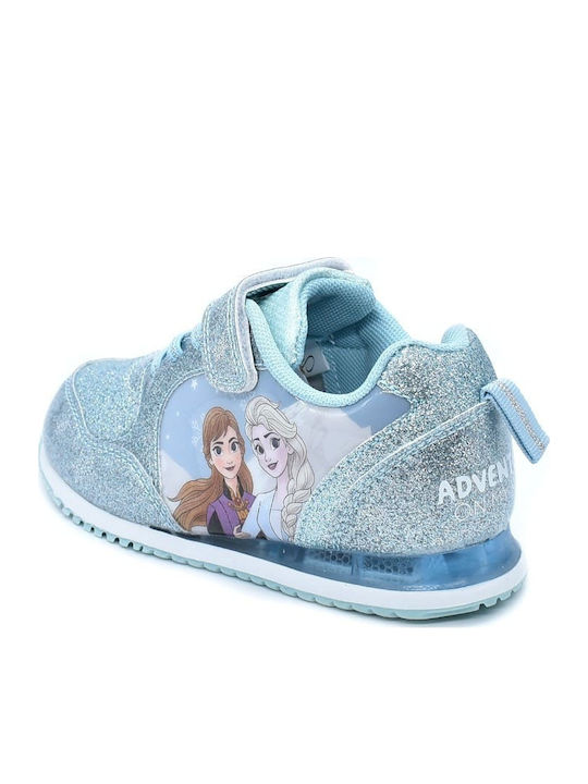 Παιδικά Sneakers με Σκρατς & Φωτάκια Γαλάζια