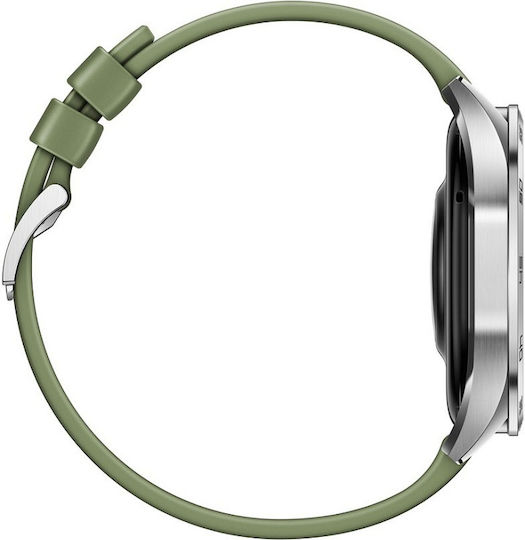 Huawei Watch GT 4 Stainless Steel 46mm Waterproof with Heart Rate Monitor (Green Composite Strap)