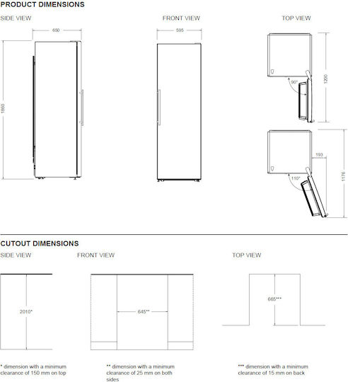 Bertazzoni Όρθιος Καταψύκτης 278lt