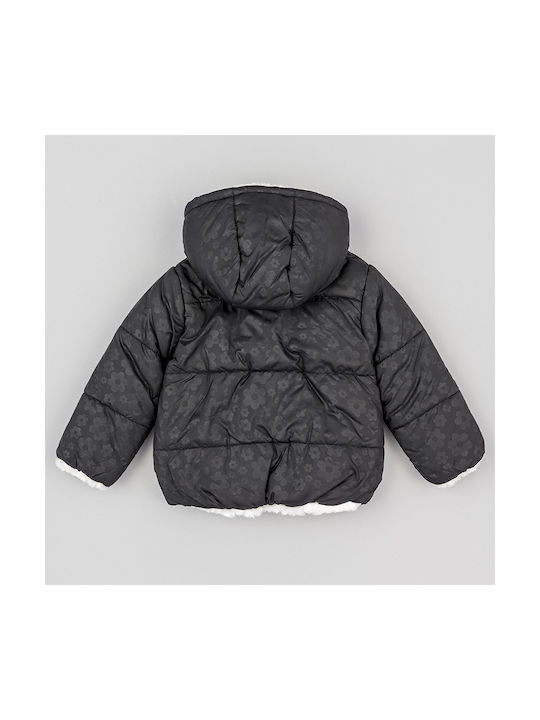 Losan Girls Casual Jacket Black Double Sided with Lining & Ηood