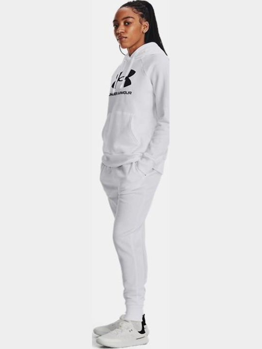 Rival Παντελόνι Φόρμας με Λάστιχο Fleece Λευκό