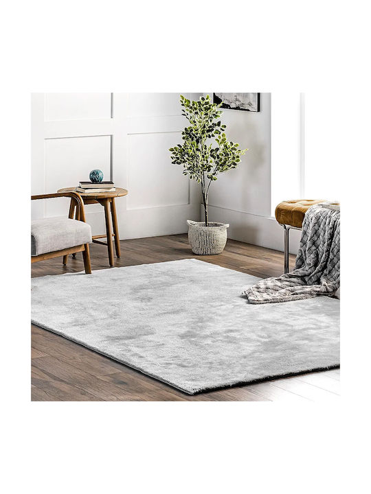 Saray Home Solid Αντιολισθητικό Χαλί Ορθογώνιο Shaggy Γούνινο Γκρι 160x220cm