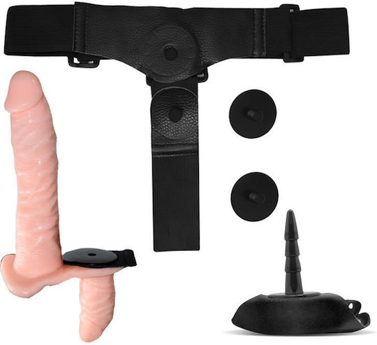 LateToBed Harness with Double Dildo and Vibration