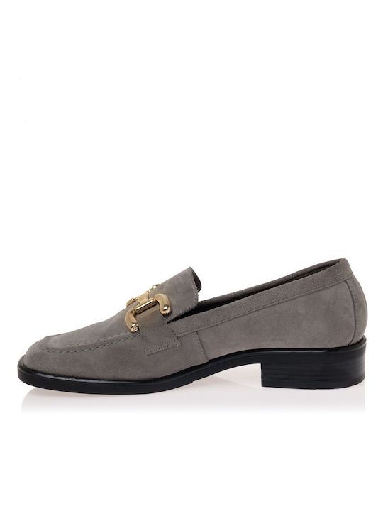 Sante Leather Women's Moccasins in Gray Color