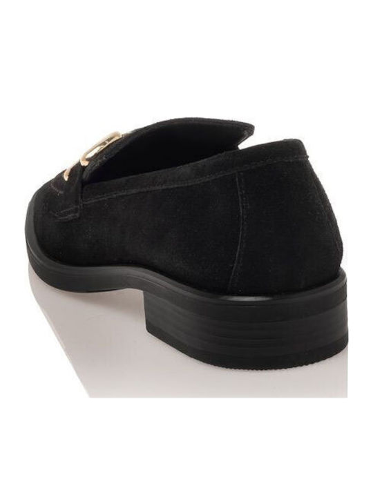 Δερμάτινα Γυναικεία Loafers σε Μαύρο Χρώμα