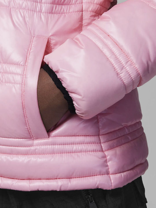 Kids' Quilted Jacket Short with Hood Fuchsia