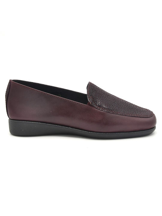 Aero by Kasta Women's Leather Moccasins Burgundy