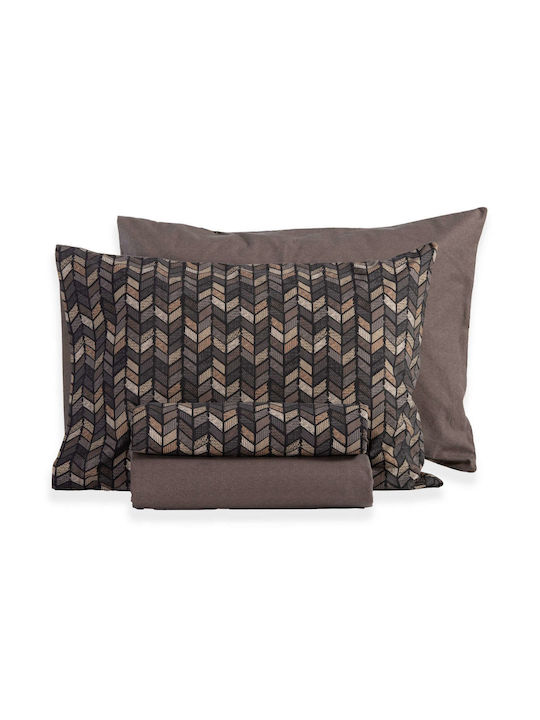 Nef-Nef Homeware Set Cearșafuri Single Flanel 160x260cm. Stream Gri 3buc