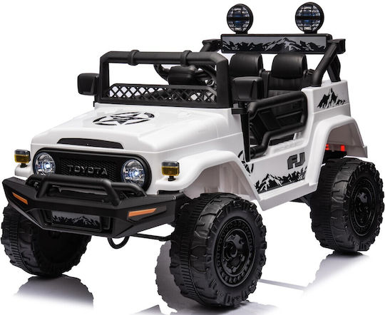 Toyota Fj Cruiser Две Места с Дистанционно Управление Лицензиран 12 Волта Бял За 1+ Години
