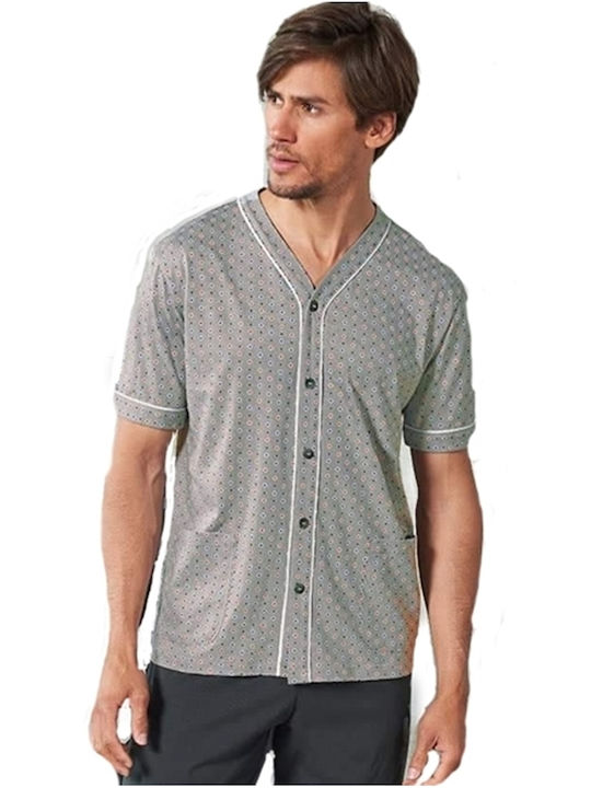 Linclalor Men's Summer Pajamas Set Gray