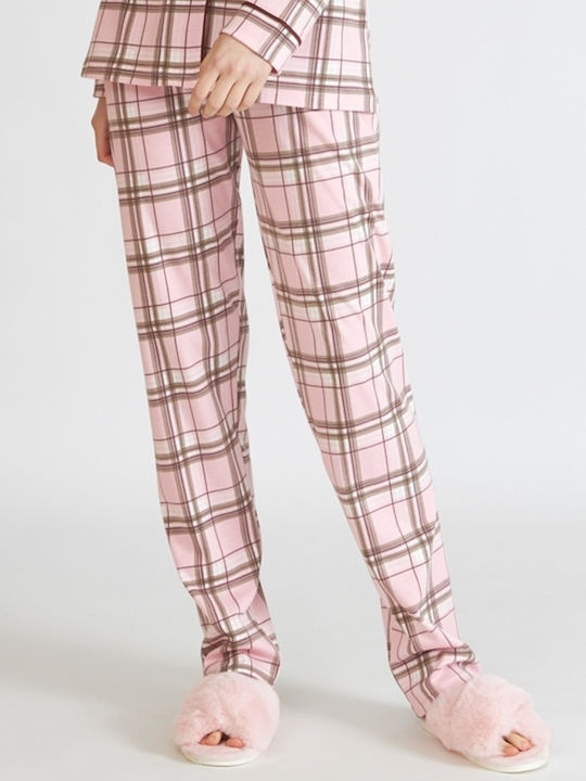 Harmony Winter Cotton Women's Pyjama Pants Pink