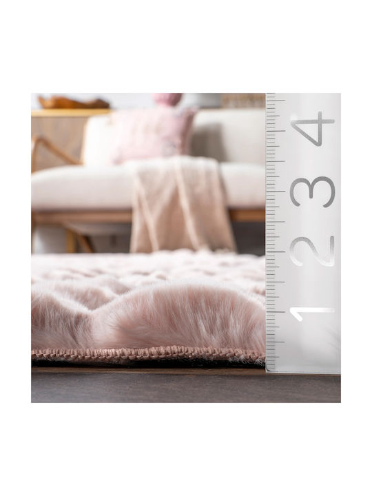 Saray Home Solid Design Modern Bedroom Rugs Set Powder FUR3D-512PN-SET 3pcs