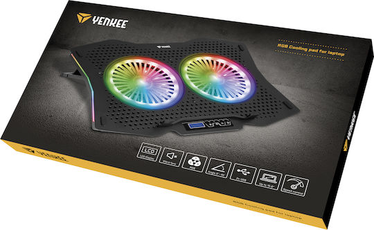 Yenkee YSN 310 Cooling Pad για Laptop έως 15.6" με 2 Ανεμιστήρες και Φωτισμό