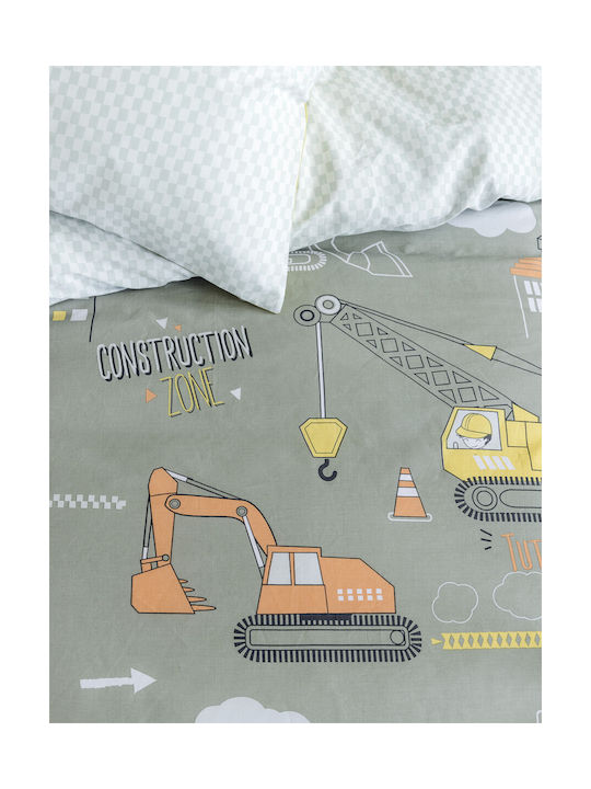 Nima Set Kids Duvet Cover Single with Pillowcase Cotton Gray 160x240cm