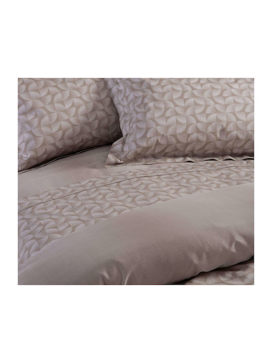 Nef-Nef Homeware Duvet Cover Set Cotton Satin Queen with 2 Pillowcases 240x230 Magnus Beige