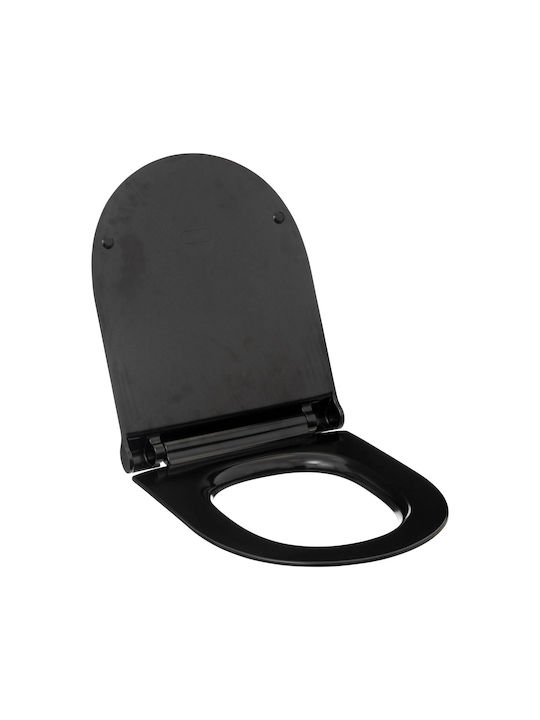 5Five Toilet Seat Soft Close Plastic 45x36.5cm Black
