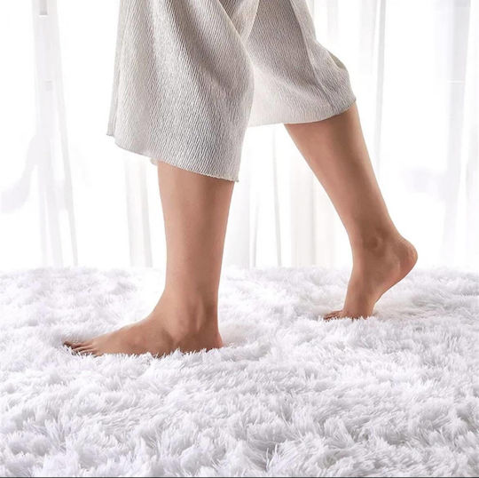 My Home Luxury Αντιολισθητικό Χαλί Ορθογώνιο Shaggy White 80x140cm