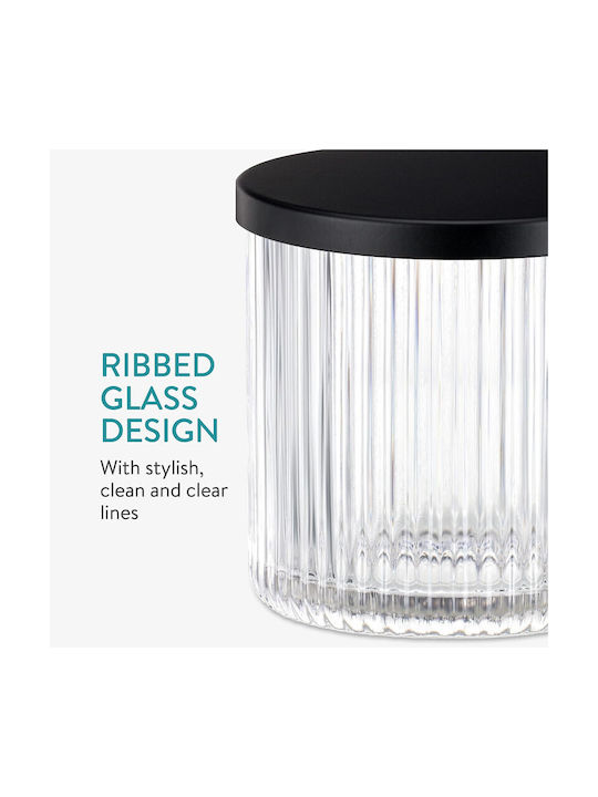 Navaris Glass Transparent Bathroom Accessory Set 4 Pieces