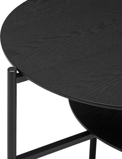 Oval Zentral Kaffeetisch A-s Kemi Holz Schwarz M118xL43,2xH48cm
