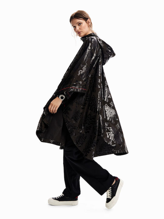 Desigual Negru Poncho de damă