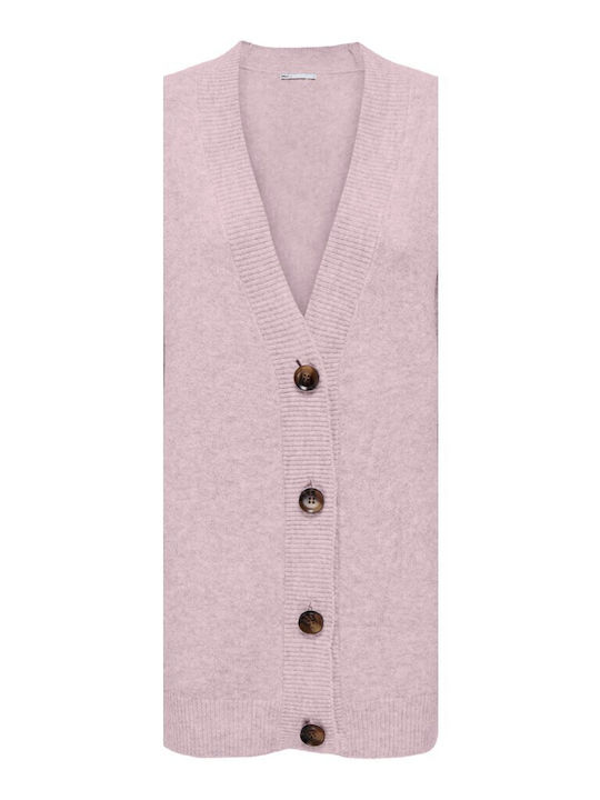 Life Women's Knitted Cardigan with Buttons Pink Lady