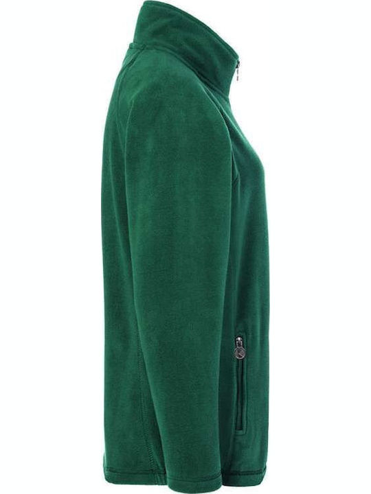 Fleece Γυναικεία Ζακέτα σε Πράσινο Χρώμα