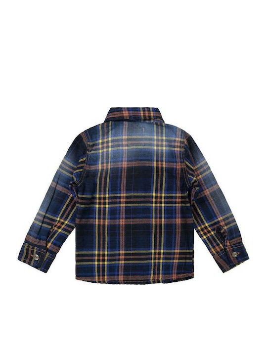 Kids Checked Shirt Long Sleeve Blue