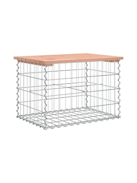 Metallic Garden Stool Cube Outdoor Brown 63x44x42cm