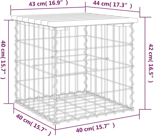 Metallischer Gartenhocker Würfel Für Außenbereich Braune 43x44x42cm