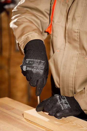 Norskog Timan Gloves for Work Black Polyurethane/Polyester 1pcs