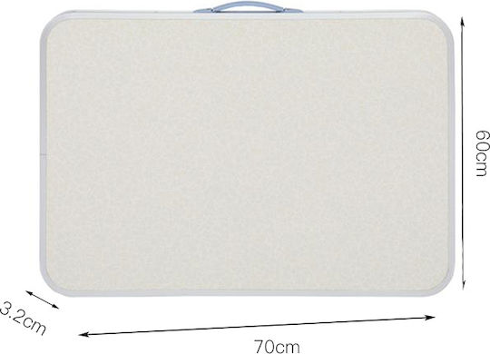 eBest Table Aluminum for Camping Foldable in Case 70x50x60cm White