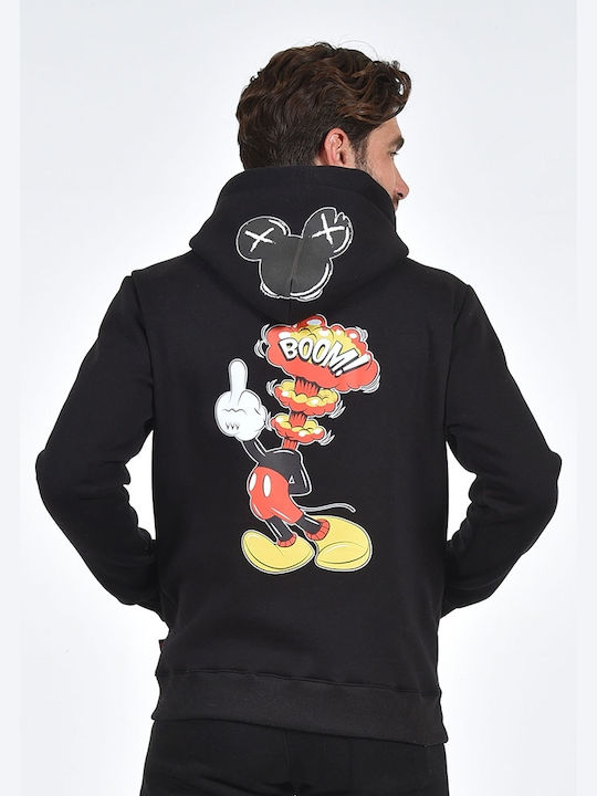 Clever Men's Sweatshirt with Hood Black