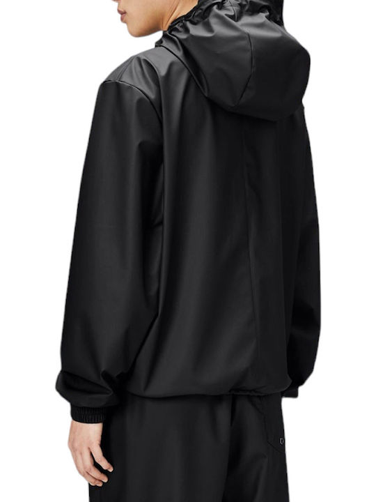 Rains Women's Short Puffer Jacket Waterproof for Winter Black
