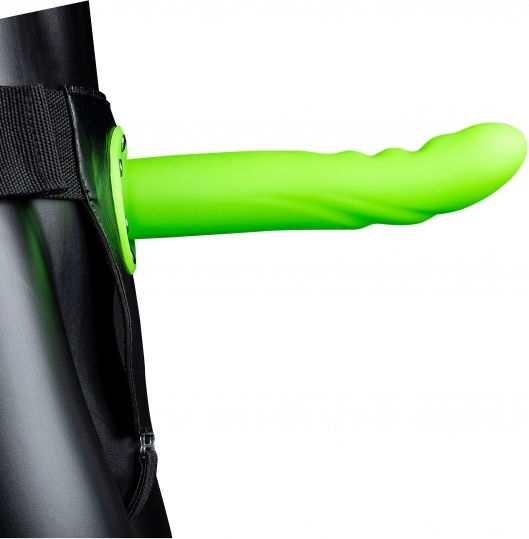 Shots Harness with Dildo in Green Color