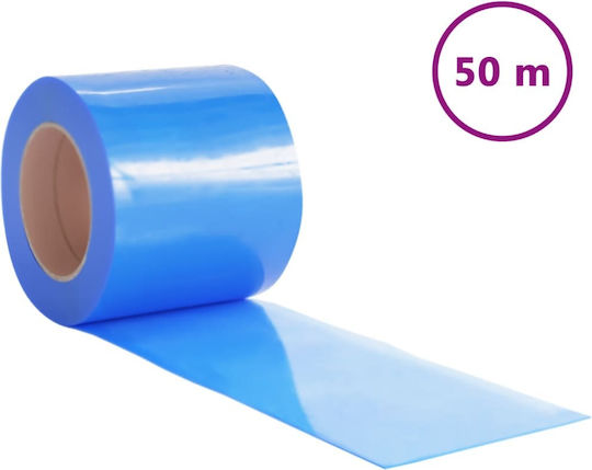 vidaXL Refrigeration Chamber Curtain 153872 Blue PVC Strip Curtain 50 m, 200 mm x 1.6 mm