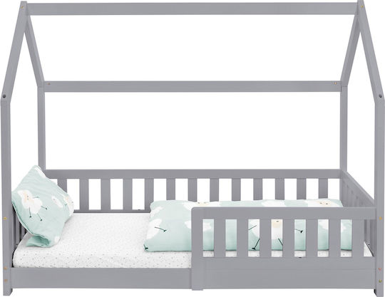 Pat Montessori Single Cu Saltea Gri 80x160cm