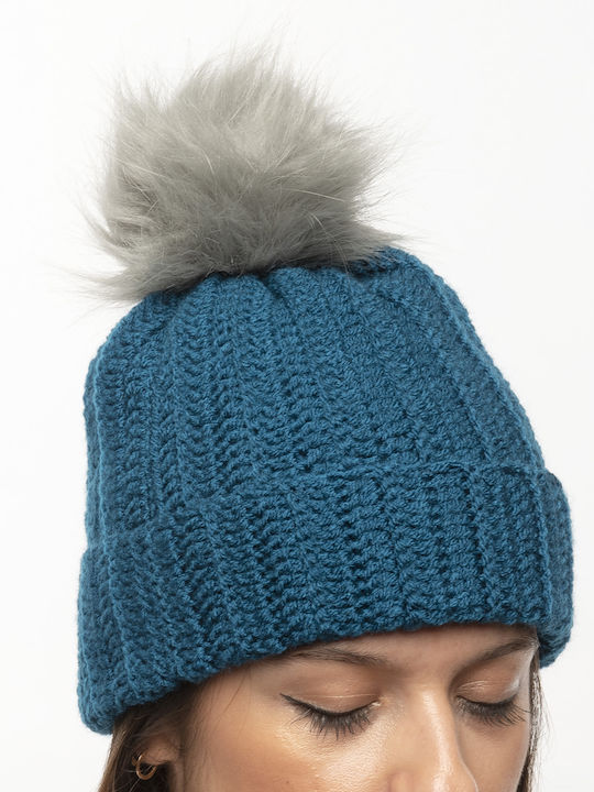 Knitted Beanie Cap Navy Blue