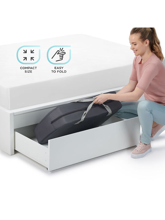 Kinderkraft Movi Παρκοκρέβατο 2 Επιπέδων με Στρώμα Grey-Pink 93.5x55.5cm