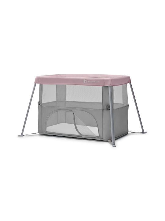 Kinderkraft Movi Παρκοκρέβατο 2 Επιπέδων με Στρώμα Grey-Pink 93.5x55.5cm