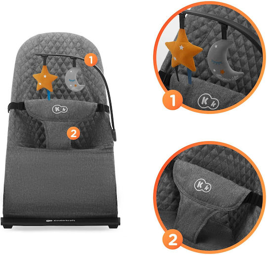 Kinderkraft Χειροκίνητο Relax Μωρού Gravity Buoy Mimi Γκρι για Παιδί έως 9kg