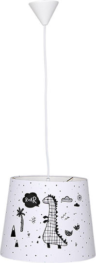 Funna Baby Kids Fabric Single Ceiling Light Dino 60W 30x26cm