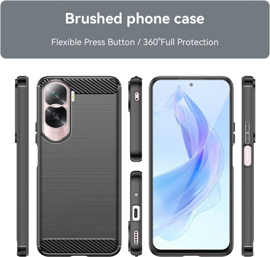Techsuit Carbon Back Cover Silicon Negru (Honor 90 Lite - Onoare 90 Lite)