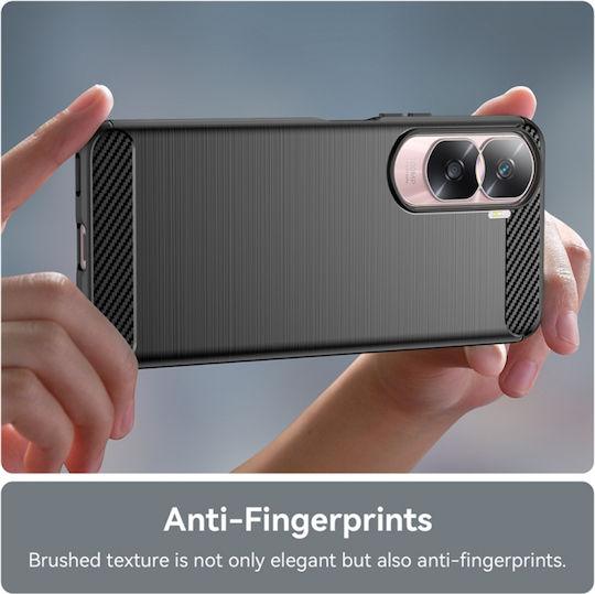 Techsuit Carbon Back Cover Silicon Negru (Honor 90 Lite - Onoare 90 Lite)