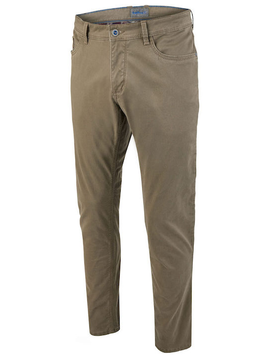 Hattric Men's Trousers Chino Elastic Brown